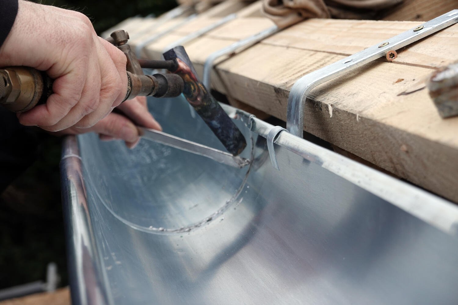 edelstahl dachrinne loeten 1