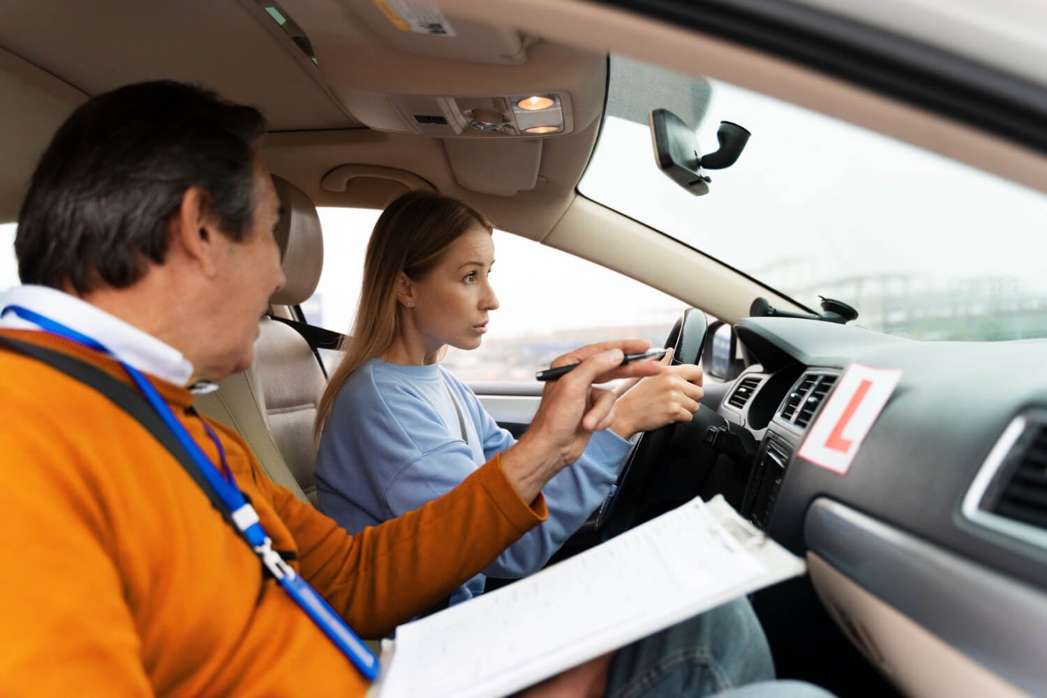 person taking driver