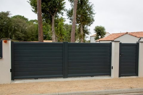 grey-door-high-modern-metal-gate-house-portal-gray-suburb-home