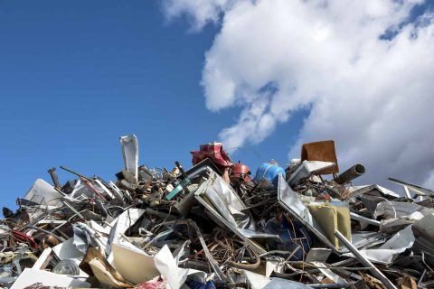 scrap metal at recycling yard